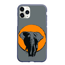Чехол iPhone 11 Pro матовый Африканский Слон, цвет: 3D-серый