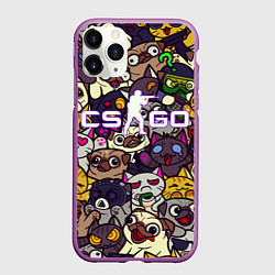 Чехол iPhone 11 Pro матовый CS:GO - Paw Paw Лапки, цвет: 3D-фиолетовый