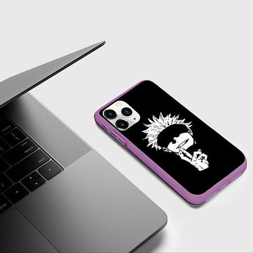 Чехол iPhone 11 Pro матовый Магическая Битва / 3D-Фиолетовый – фото 3