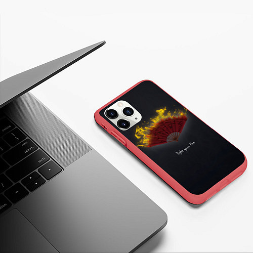 Чехол iPhone 11 Pro матовый Light your fire / 3D-Красный – фото 3