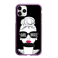 Чехол iPhone 11 Pro матовый Girl Boss, цвет: 3D-фиолетовый