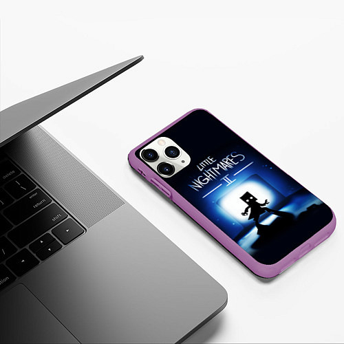 Чехол iPhone 11 Pro матовый Little Nightmares 2 МОНО / 3D-Фиолетовый – фото 3