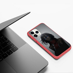 Чехол iPhone 11 Pro матовый Микаса Аккерман, цвет: 3D-красный — фото 2