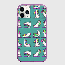 Чехол iPhone 11 Pro матовый Единороги Зарядка, цвет: 3D-фиолетовый