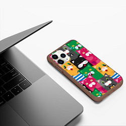 Чехол iPhone 11 Pro матовый Удивленные Коты, цвет: 3D-коричневый — фото 2