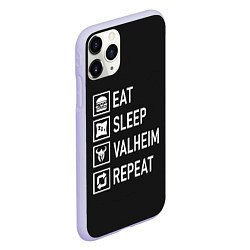 Чехол iPhone 11 Pro матовый EatSleepValheimRepeat, цвет: 3D-светло-сиреневый — фото 2