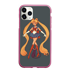 Чехол iPhone 11 Pro матовый Sailor Moon Сейлор Мун, цвет: 3D-малиновый