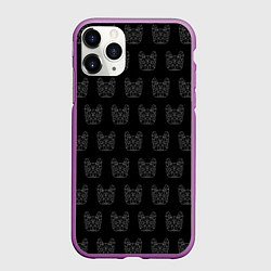 Чехол iPhone 11 Pro матовый Французский бульдог, цвет: 3D-фиолетовый