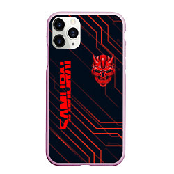 Чехол iPhone 11 Pro матовый CYBERPUNK 2077 samurai, цвет: 3D-розовый