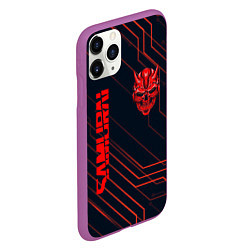 Чехол iPhone 11 Pro матовый CYBERPUNK 2077 samurai, цвет: 3D-фиолетовый — фото 2