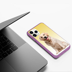 Чехол iPhone 11 Pro матовый Лабрадор ретривер пес, цвет: 3D-фиолетовый — фото 2