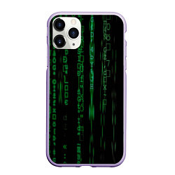 Чехол iPhone 11 Pro матовый Матрица букв и чисел, цвет: 3D-светло-сиреневый