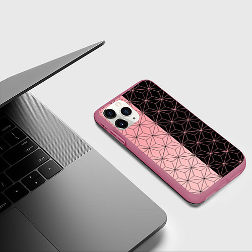 Чехол iPhone 11 Pro матовый КОСТЮМ НЕЗУКО NEZUKO / 3D-Малиновый – фото 3
