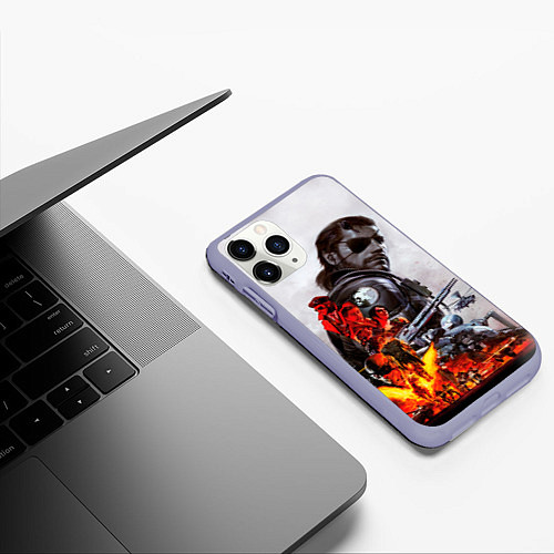 Чехол iPhone 11 Pro матовый Metal Gear / 3D-Светло-сиреневый – фото 3