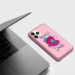 Чехол iPhone 11 Pro матовый Призрак в доспехах, цвет: 3D-малиновый — фото 2