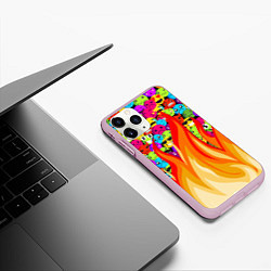 Чехол iPhone 11 Pro матовый SLAVA MARLOW - Смайлики, цвет: 3D-розовый — фото 2