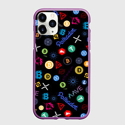 Чехол iPhone 11 Pro матовый ЛОГОТИПЫ КРИПТОВАЛЮТ Z, цвет: 3D-фиолетовый