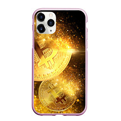 Чехол iPhone 11 Pro матовый БИТКОИН ЗОЛОТО BITCOIN GOLD, цвет: 3D-розовый