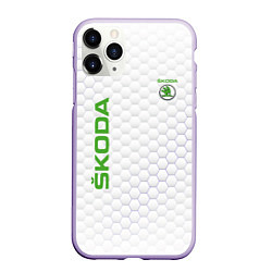 Чехол iPhone 11 Pro матовый SKODA, цвет: 3D-светло-сиреневый