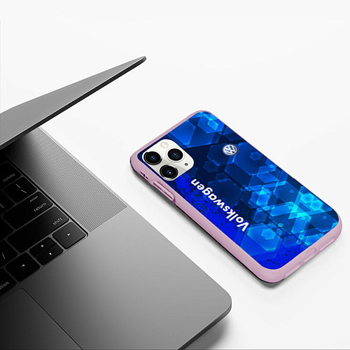 Чехол iPhone 11 Pro матовый Volkswagen / 3D-Розовый – фото 3