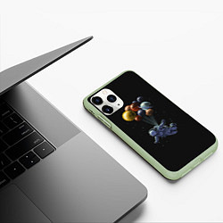 Чехол iPhone 11 Pro матовый Space Travel, цвет: 3D-салатовый — фото 2