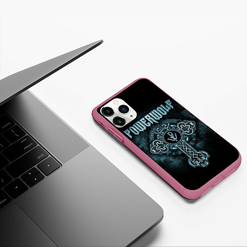 Чехол iPhone 11 Pro матовый Powerwolf / 3D-Малиновый – фото 3