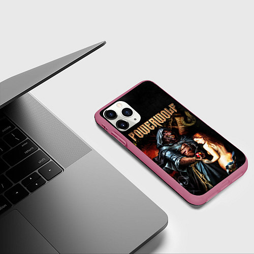 Чехол iPhone 11 Pro матовый Powerwolf / 3D-Малиновый – фото 3