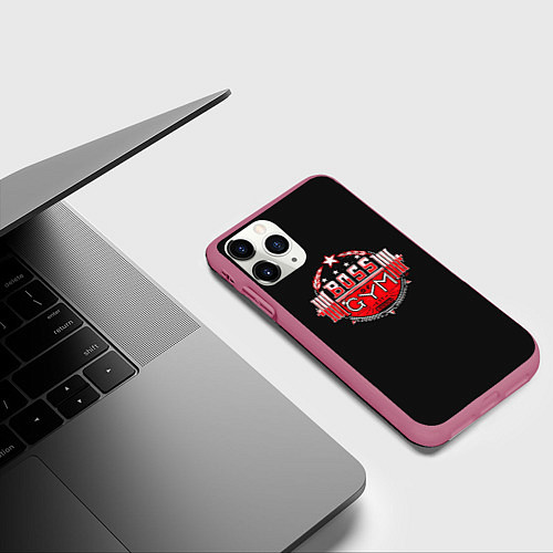 Чехол iPhone 11 Pro матовый Босс этой качалки / 3D-Малиновый – фото 3