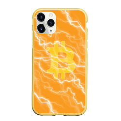Чехол iPhone 11 Pro матовый Bitcoin, цвет: 3D-желтый