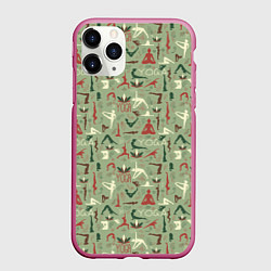 Чехол iPhone 11 Pro матовый Йога, цвет: 3D-малиновый