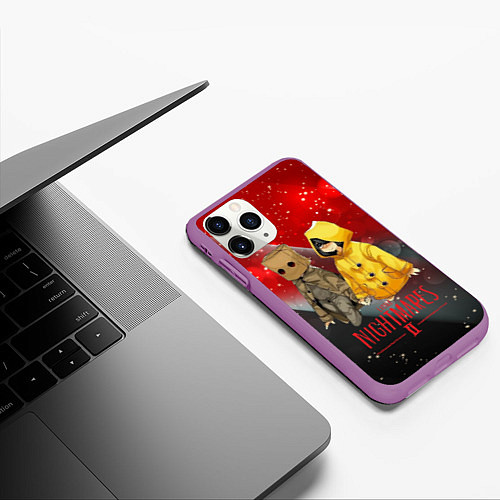 Чехол iPhone 11 Pro матовый Little Nightmares 2 / 3D-Фиолетовый – фото 3