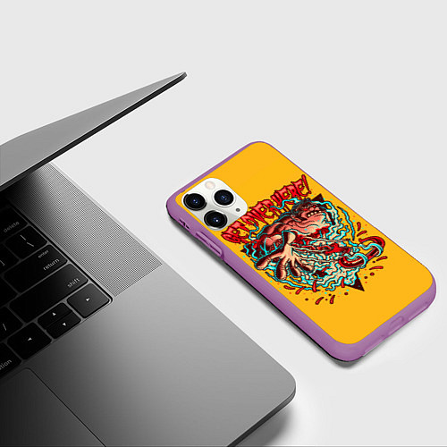 Чехол iPhone 11 Pro матовый Пудж Dota 2 / 3D-Фиолетовый – фото 3