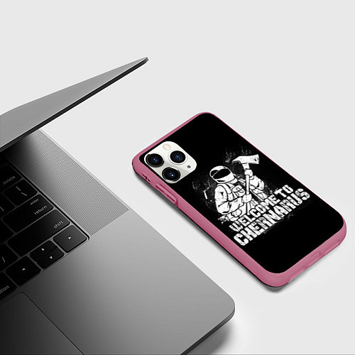 Чехол iPhone 11 Pro матовый DayZ Chernarus / 3D-Малиновый – фото 3