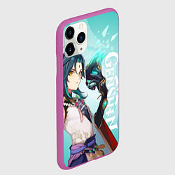 Чехол iPhone 11 Pro матовый GENSHIN IMPACT, СЯО, цвет: 3D-фиолетовый — фото 2