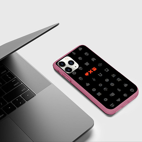 Чехол iPhone 11 Pro матовый Любовь, смерть и роботы / 3D-Малиновый – фото 3