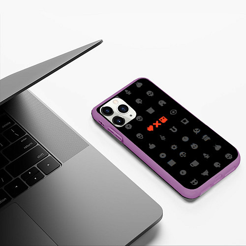 Чехол iPhone 11 Pro матовый Любовь, смерть и роботы / 3D-Фиолетовый – фото 3