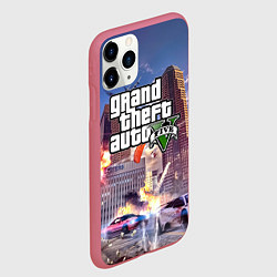 Чехол iPhone 11 Pro матовый ЭКШЕН Grand Theft Auto V, цвет: 3D-малиновый — фото 2