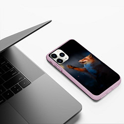 Чехол iPhone 11 Pro матовый Лиса и огонек, цвет: 3D-розовый — фото 2