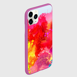 Чехол iPhone 11 Pro матовый Брызги краски, цвет: 3D-фиолетовый — фото 2