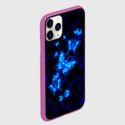 Чехол iPhone 11 Pro матовый Неоновые бабочки, цвет: 3D-фиолетовый — фото 2