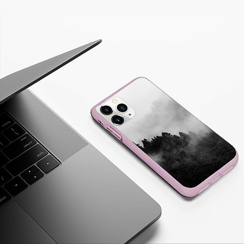 Чехол iPhone 11 Pro матовый Природа - Лес / 3D-Розовый – фото 3