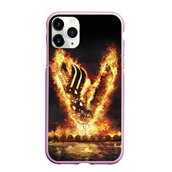 Чехол iPhone 11 Pro матовый ВИКИНГИ VIKINGS V, цвет: 3D-розовый