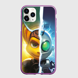 Чехол iPhone 11 Pro матовый Рэтчет и Кланr, цвет: 3D-фиолетовый