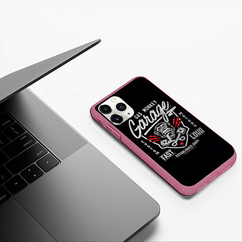 Чехол iPhone 11 Pro матовый Gas Monkey Garage / 3D-Малиновый – фото 3