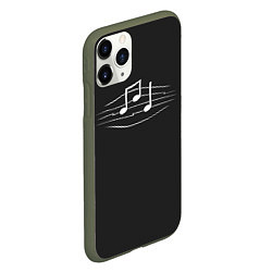 Чехол iPhone 11 Pro матовый Музыкальные ноты, цвет: 3D-темно-зеленый — фото 2
