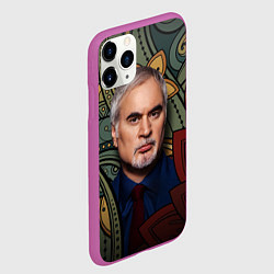 Чехол iPhone 11 Pro матовый Меладзе Цветы Мандала, цвет: 3D-фиолетовый — фото 2