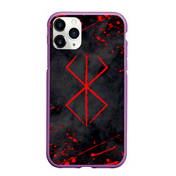 Чехол iPhone 11 Pro матовый BERSERK БЕРСЕРК КЛЕЙМО, цвет: 3D-фиолетовый