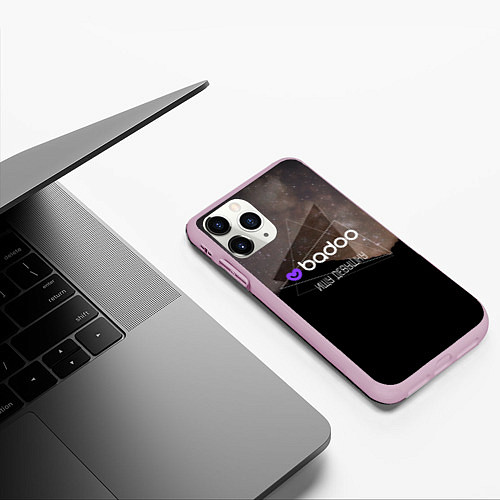 Чехол iPhone 11 Pro матовый Badoo Баду Ищу девушку / 3D-Розовый – фото 3