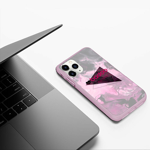 Чехол iPhone 11 Pro матовый Badoo Баду Ищу парня / 3D-Розовый – фото 3