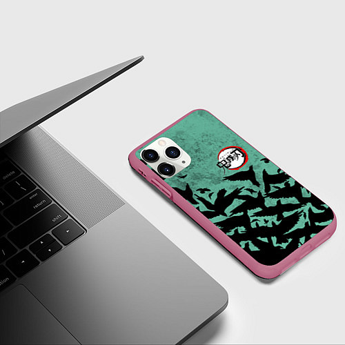 Чехол iPhone 11 Pro матовый DEMON SLAYER KIMETSU NO YAIBA / 3D-Малиновый – фото 3